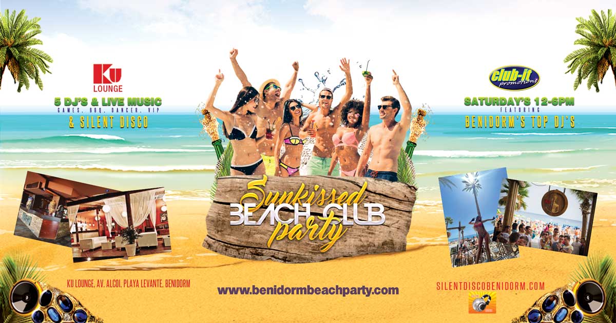 Benidorm beach club party flyer